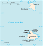 Kartta: Karibia / Antigua ja Barbuda