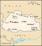 Kartta: Aasia / Bhutan