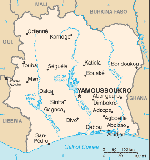 Kartta: Afrikka / Côte d'Ivoire