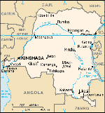 Kartta: Afrikka / Kongon demokraattinen tasavalta