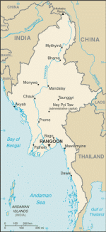 Kartta: Aasia / Myanmar (Burma)